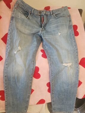Men's Lucky Brand Light Blue Slim Straight Distressed Jeans